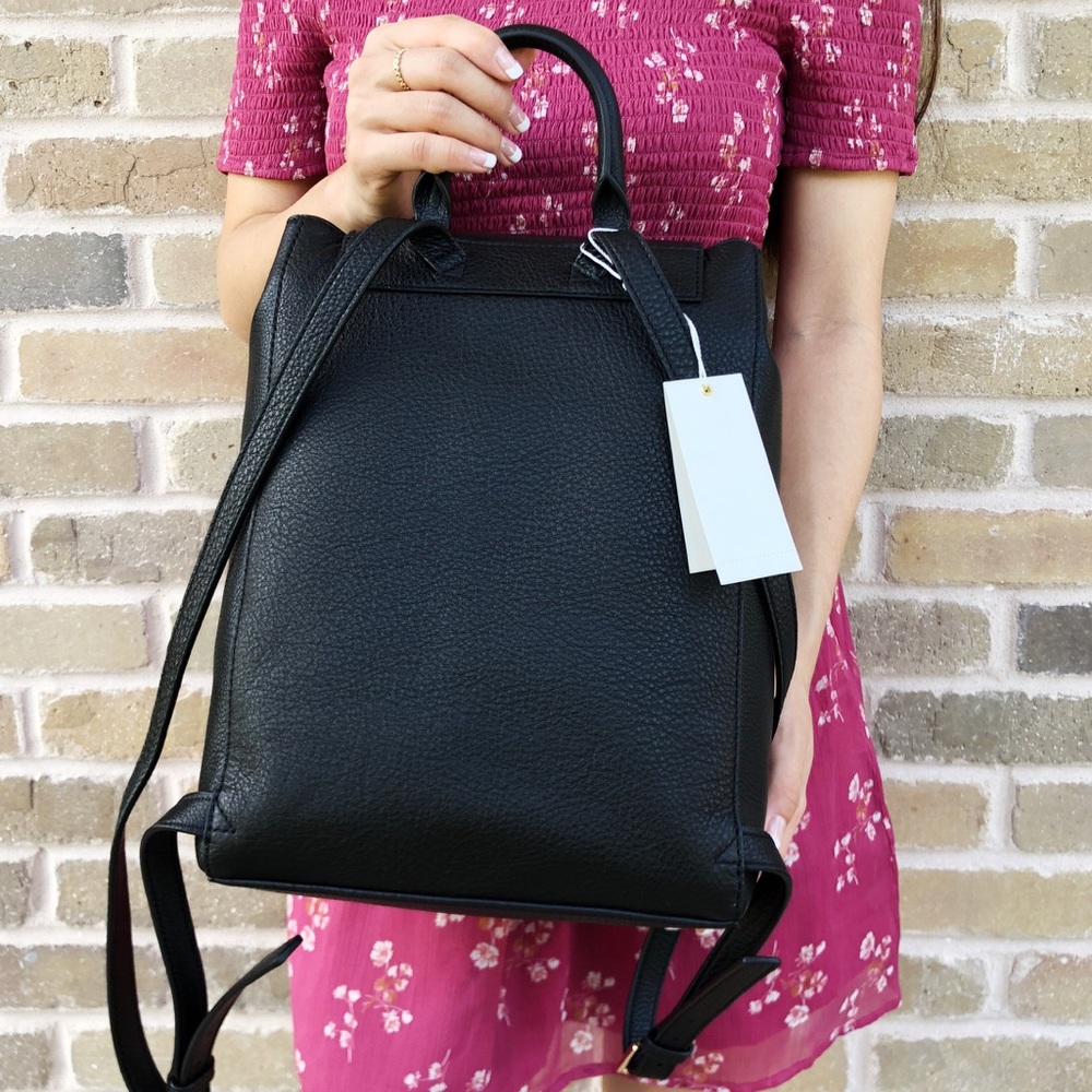 Tory Burch Bombe T Flap Leather Backpack - Picture 5 of 8
